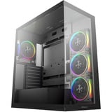 DeepCool CG580 4F V2 midi tower behuizing Zwart | 2x USB-A | 1x USB-C | RGB | Tempered Glass