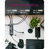 ICY BOX IB-HUB1742CR-C2PD dockingstation Lichtblauw