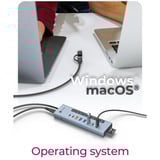 ICY BOX IB-HUB1742CR-C2PD dockingstation Lichtblauw