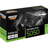 INNO3D GeForce RTX 5050 Twin X2 8GB grafische kaart DLSS 4, 3x DisplayPort, 1x HDMI 2.1