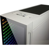 Inter-Tech X-908 Infini2 White Tower-behuizing Wit | 2x USB-A 3.2 (5 Gbit/s) | 2x USB-C 3.2 (5 Gbit/s) | 2x Audio | Window-kit