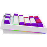 LORGAR KBP70TKLW RGB mechanisch gaming toetsenbord Wit, US lay-out (QWERTY), LOGAR Toxic Purple, 80% (TKL)	, TKL, RGB, Hot-swappable, PBT Double-shot, Bluetooth / 2.4GHz / USB