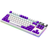 LORGAR KBP70TKLW RGB mechanisch gaming toetsenbord Wit, US lay-out (QWERTY), LOGAR Toxic Purple, 80% (TKL)	, TKL, RGB, Hot-swappable, PBT Double-shot, Bluetooth / 2.4GHz / USB