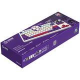 LORGAR KBP70TKLW RGB mechanisch gaming toetsenbord Wit, US lay-out (QWERTY), LOGAR Toxic Purple, 80% (TKL)	, TKL, RGB, Hot-swappable, PBT Double-shot, Bluetooth / 2.4GHz / USB