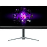 LORGAR Pro 34MP1 34" Curved UltraWide gaming monitor Zwart/grijs, HDMI, DisplayPort, USB C, Audio