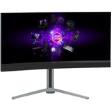 LORGAR Pro 34MP1 34" Curved UltraWide gaming monitor Zwart/grijs, HDMI, DisplayPort, USB C, Audio