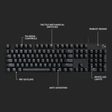 Logitech G413 SE Full-Size Mechanical Gaming Keyboard Zwart, US lay-out, GL Tactile