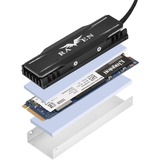SilverStone TP03-ARGB heatsink Zwart, Geschikt voor M.2 2280 SSD