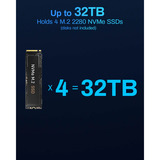 TerraMaster F4 SSD nas Zwart, 1x 5GbE, HDMI, USB