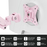 Arozzi Alzare Neo - Gas Spring Monitor Arm - Pink monitorarm Roze