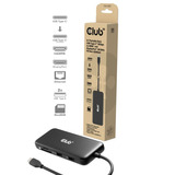 Club 3D 8-1 Portable Dock USB-C 10Gbps naar HDMI en DisplayPort dockingstation Zwart, 8K30Hz, PD Max.100 Watt