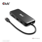 Club 3D 8-1 Portable Dock USB-C 10Gbps naar HDMI en DisplayPort dockingstation Zwart, 8K30Hz, PD Max.100 Watt