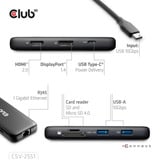 Club 3D 8-1 Portable Dock USB-C 10Gbps naar HDMI en DisplayPort dockingstation Zwart, 8K30Hz, PD Max.100 Watt