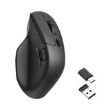 Keychron M6 Wireless Mouse Zwart, 100 tot 30.000 dpi, 8000Hz, 2,4 GHz / Bluetooth / USB