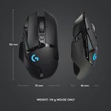 Logitech G502 LIGHTSPEED draadloze gaming muis Zwart, 100 - 25.600 dpi