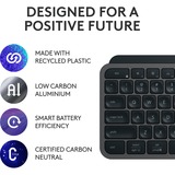 Logitech MX Keys S Plus Advanced Wireless Illuminated Keyboard Zwart, US-International lay-out (QWERTY), 100%