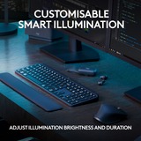 Logitech MX Keys S Plus Advanced Wireless Illuminated Keyboard, gaming toetsenbord Zwart, US-International