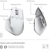 Logitech MX Master 3S voor Mac business muis Lichtgrijs, 200 tot 8000 dpi, Bluetooth Low Energy