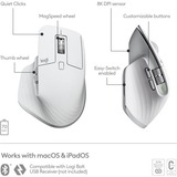 Logitech MX Master 3S voor Mac business muis Lichtgrijs, 200 tot 8000 dpi, Bluetooth Low Energy