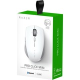 Razer Pro Click Mini muis Wit/grijs, 12000 dpi, 2,4 GHz USB, Bluetooth