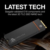 Seagate FireCuda 530 500 GB met heatsink SSD Zwart, ZP500GM3A023, PCIe 4.0 x4, NVMe 1.4, M.2 2280