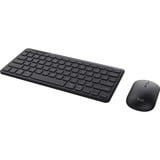 Trust Lyra Multi-Device Wireless Keyboard & Mouse, desktopset Zwart, US lay-out, Scissor, 800 - 1.600 dpi, 2,4 GHz USB, Bluetooth, 65%