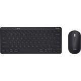 Trust Lyra Multi-Device Wireless Keyboard & Mouse, desktopset Zwart, US lay-out, Scissor switches, 800 - 1.600 dpi, 2,4 GHz USB, Bluetooth, 65%