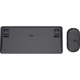 Trust Lyra Multi-Device Wireless Keyboard & Mouse, desktopset Zwart, US lay-out, Scissor switches, 800 - 1.600 dpi, 2,4 GHz USB, Bluetooth, 65%