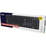 Trust Ody II Silent Wireless Keyboard, toetsenbord Zwart, EU lay-out (QWERTY), Membraan