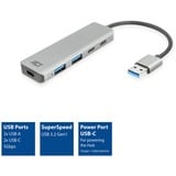 ACT Connectivity USB-A hub 3.0, 2x USB-A, 2x USB-C usb-hub aluminium