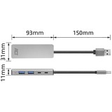 ACT Connectivity USB-A hub 3.0, 2x USB-A, 2x USB-C usb-hub Aluminium