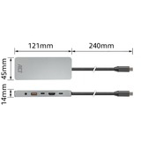 ACT Connectivity USB-C 4K / 8K 60Hz dockingstation Grijs