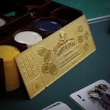  Back to the Future: Biff Tannen Museum Entrance 24k Gold Plated Ticket Replica decoratie Goud