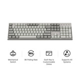 Keychron C2 Pro-M1 RGB mechanisch toetsenbord Grijs, US lay-out (QWERTY), Keychron Super Red, 100%, RGB leds, OSA Double-Shot PBT, hot swap, 8000 Hz
