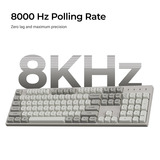 Keychron C2 Pro-M1, toetsenbord Grijs, US lay-out, Keychron Super Red, RGB leds, OSA Double-Shot PBT, hot swap, 8000 Hz