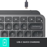 Logitech MX Keys Mini Minimalist Wireless Illuminated Keyboard, toetsenbord Grafiet, US lay-out, Bluetooth