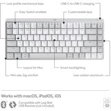 Logitech MX Mechanical Mini voor Mac, toetsenbord Lichtgrijs, US lay-out, Cherry MX-Technologie