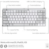Logitech MX Mechanical Mini voor Mac toetsenbord Lichtgrijs, US-International lay-out (QWERTY), Cherry MX-Technologie, 80% (TKL)	