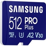 Samsung PRO Plus 512 GB microSDXC (2023) geheugenkaart Blauw, UHS-I U3, Class 10, V30, A2