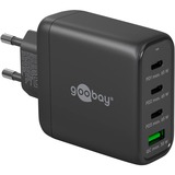 goobay 68W GaN USB-C PD Multiport snellader Zwart, 3x USB-C, 1x USB-A