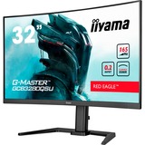 iiyama G-Master Red Eagle GCB3280QSU-B1 31.5" Curved gaming monitor Zwart, 165Hz, HDMI, DisplayPort, USB, Audio, AMD Free-Sync  