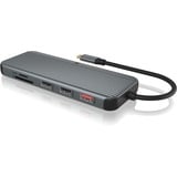 ICY BOX IB-DK4060-CPD dockingstation Zwart, HDMI, DisplayPort, LAN, USB-C