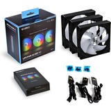 Lian Li UNI FAN AL120 Triple Pack case fan Zwart, RGB leds, 4-pins PWM fan-connector, Incl. controller