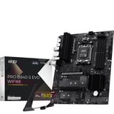 MSI PRO B840-S EVO WIFI6E socket AM5 moederbord Zwart/zilver, RAID, 2.5Gb-LAN, Wi-Fi 6E, Bluetooth, ATX