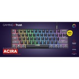 Trust GXT 867 Acira 60% mini mechanisch gaming toetsenbord Zwart, US lay-out, Outemu Red, 60%, RGB