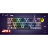 Trust GXT 867 Acira 60% mini mechanisch gaming-toetsenbord, gaming toetsenbord Zwart, US lay-out, Outemu Red, 60%, RGB