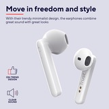 Trust Primo Touch Bluetooth Wireless Earphones hoofdtelefoon Wit, 23783, Bluetooth