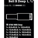 Wera Belt B Deep 1 Doppen set, met 3/8" -aandrijving, 9‑delig dopsleutel Zwart