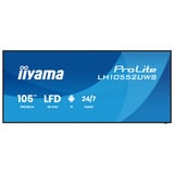 iiyama ProLite LH10552UWS-B1AG 104.6" Ultra Wide Public Display Zwart, HDMI, DisplayPort, USB-C, LAN, WiFi 6E, Audio, Android OS