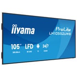 iiyama ProLite LH10552UWS-B1AG 104.6" Ultra Wide Public Display Zwart, HDMI, DisplayPort, USB-C, LAN, WiFi 6E, Audio, Android OS